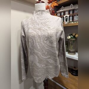 Christian Siriano Beige Marble Mock Neck Sweater Size Medium